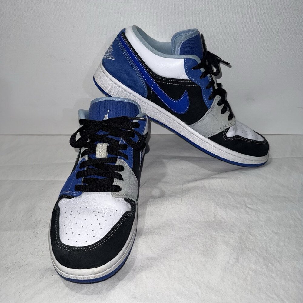 Mens Nike Air Jordan 1 Low Racer Blue Black White DH0206-400 Size 11.5
